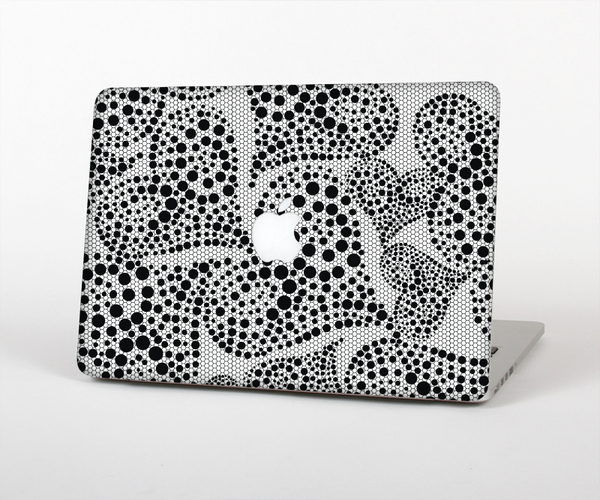 The Black and White Spotted Hearts Skin Set for the Apple MacBook Air 11"