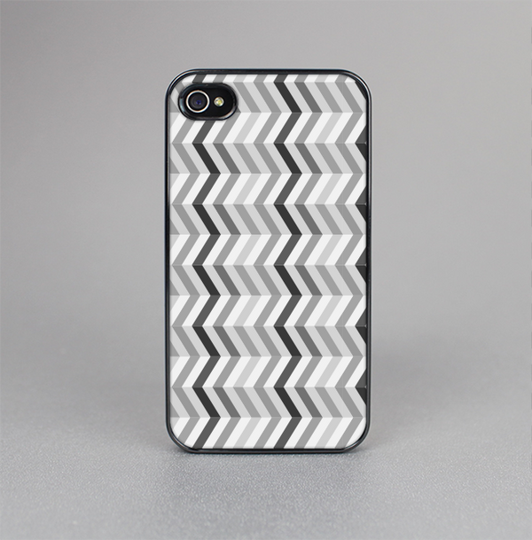 The Black and White Thin Lined ZigZag Pattern Skin-Sert Case for the Apple iPhone 4-4s