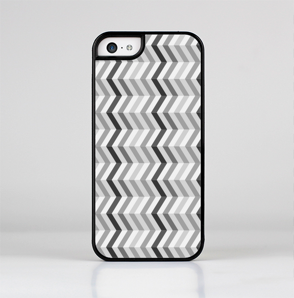 The Black and White Thin Lined ZigZag Pattern Skin-Sert Case for the Apple iPhone 5c