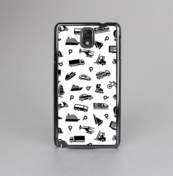 The Black and White Travel Collage Pattern Skin-Sert Case for the Samsung Galaxy Note 3