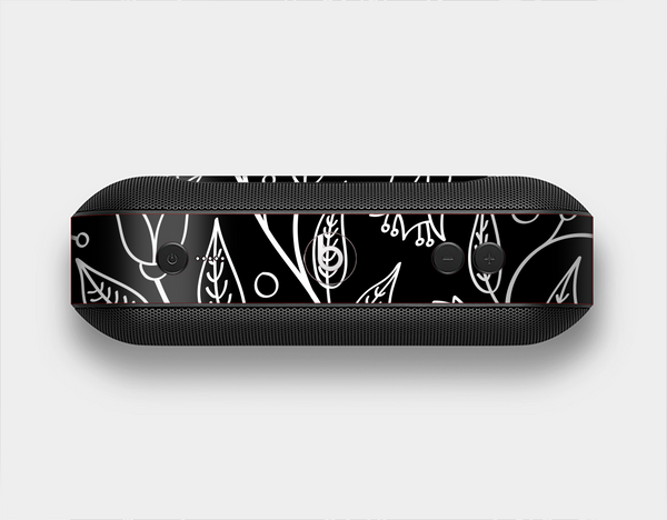 The Black and White Vector Branches Skin Set for the Beats Pill Plus