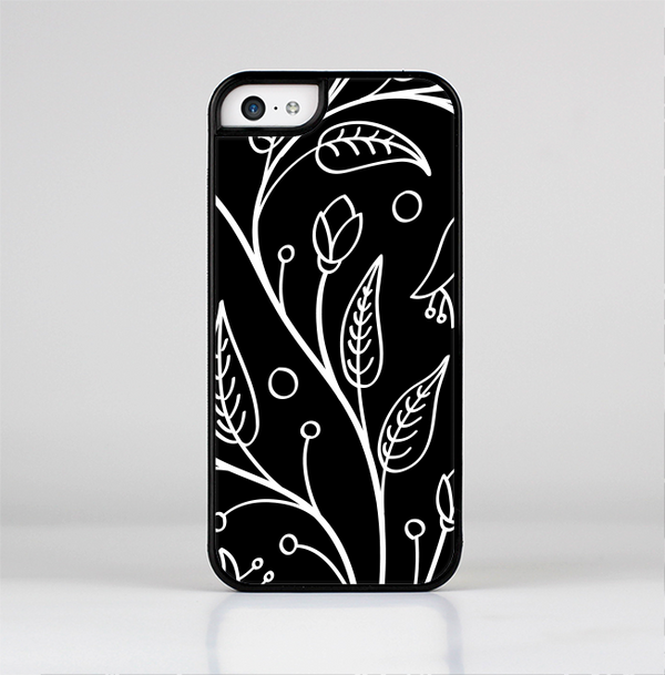 The Black and White Vector Branches Skin-Sert Case for the Apple iPhone 5c