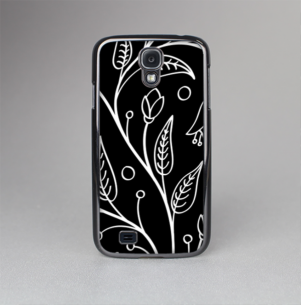 The Black and White Vector Branches Skin-Sert Case for the Samsung Galaxy S4