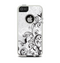 The Black and White Vector Butterfly Floral Apple iPhone 5-5s Otterbox Commuter Case Skin Set