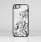 The Black and White Vector Butterfly Floral Skin-Sert Case for the Apple iPhone 5c