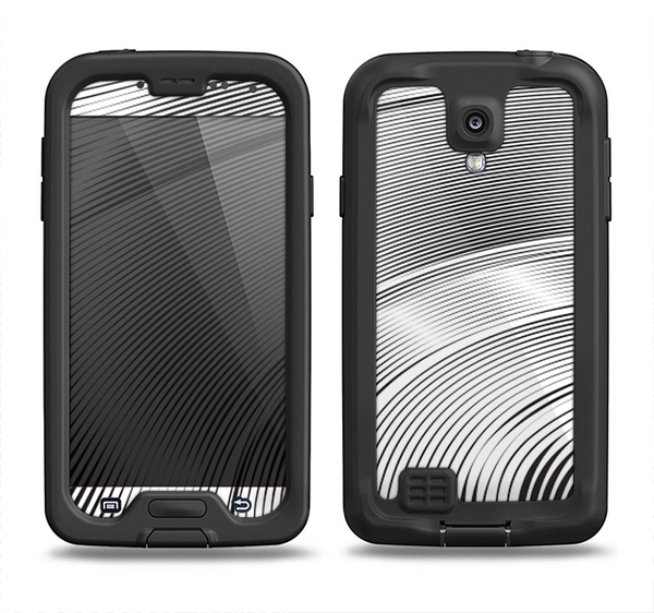 The Black and White Wavy Surface Samsung Galaxy S4 LifeProof Nuud Case Skin Set