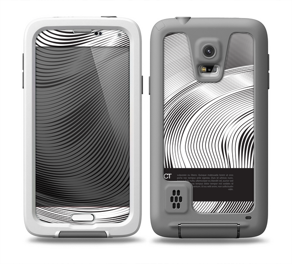 The Black and White Wavy Surface Skin for the Samsung Galaxy S5 frē LifeProof Case