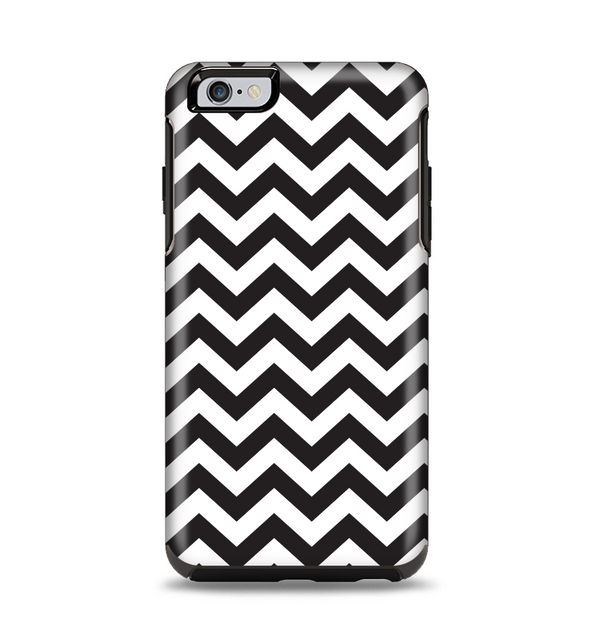 The Black and White Zigzag Chevron Pattern Apple iPhone 6 Plus Otterbox Symmetry Case Skin Set