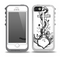 The Black and white Anchor with Roses Skin for the iPhone 5-5s OtterBox Preserver WaterProof Case