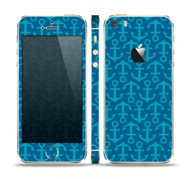 The Blue Anchor Collage V2 Skin Set for the Apple iPhone 5s