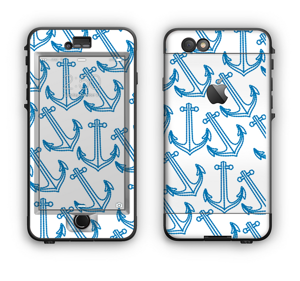 The Blue Anchor Stitched Pattern Apple iPhone 6 LifeProof Nuud Case Skin Set