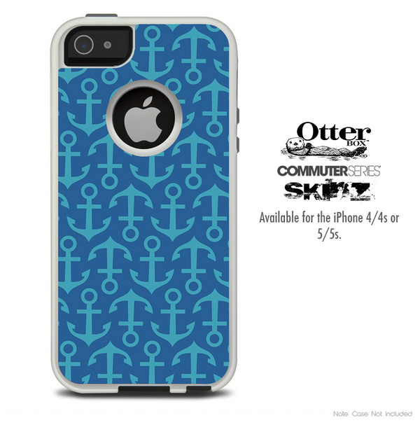 The Blue Anchor Vector Collage Skin For The iPhone 4-4s or 5-5s Otterbox Commuter Case