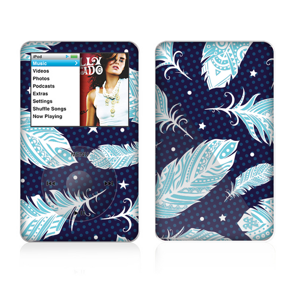 The Blue Aztec Feathers and Stars Skin For The Apple iPod Classic