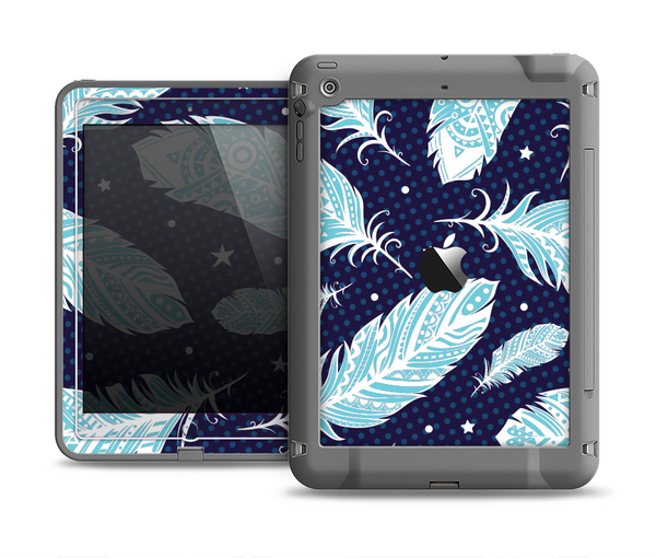 The Blue Aztec Feathers and Stars Apple iPad Mini LifeProof Fre Case Skin Set