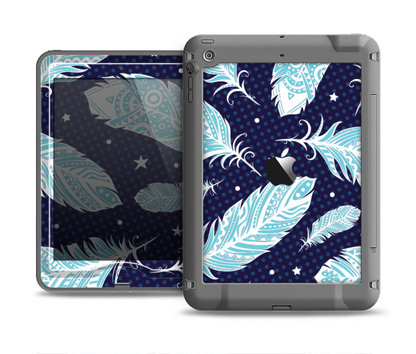 The Blue Aztec Feathers and Stars Apple iPad Air LifeProof Nuud Case Skin Set
