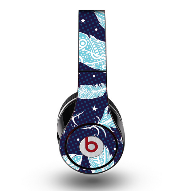 The Blue Aztec Feathers and Stars Skin for the Original Beats by Dre Studio Headphones