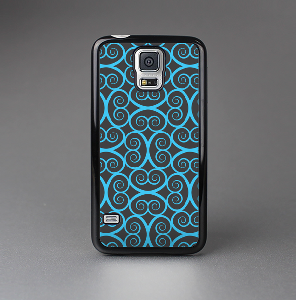 The Blue & Black Spirals Pattern Skin-Sert Case for the Samsung Galaxy S5