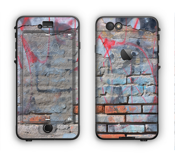 The Blue Chipped Graffiti Wall Apple iPhone 6 Plus LifeProof Nuud Case Skin Set