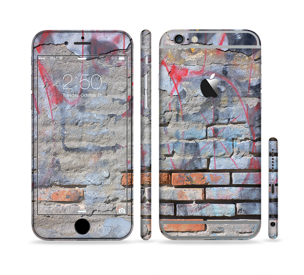 The Blue Chipped Graffiti Wall Sectioned Skin Series for the Apple iPhone 6s