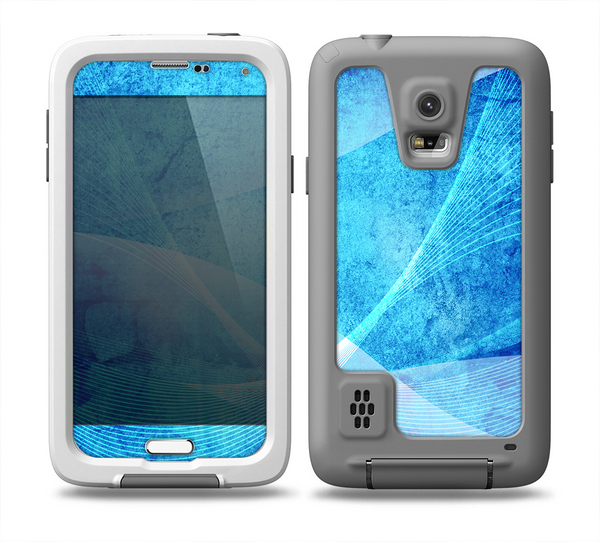 The Blue DIstressed Waves Skin for the Samsung Galaxy S5 frē LifeProof Case