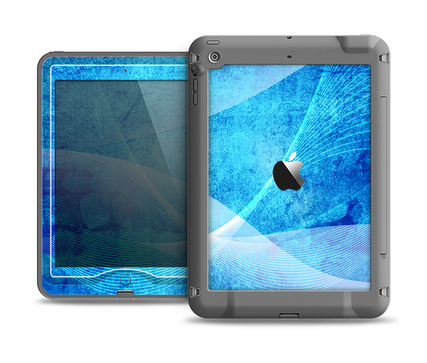 The Blue DIstressed Waves Apple iPad Air LifeProof Nuud Case Skin Set
