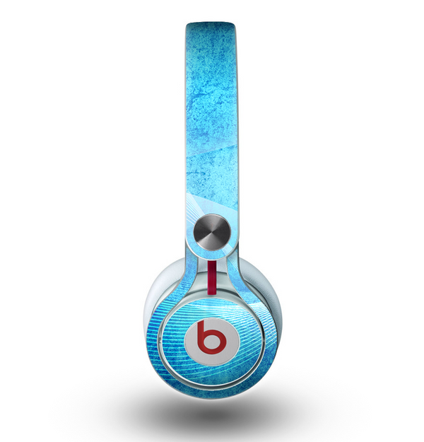 The Blue DIstressed Waves Skin for the Beats by Dre Mixr Headphones