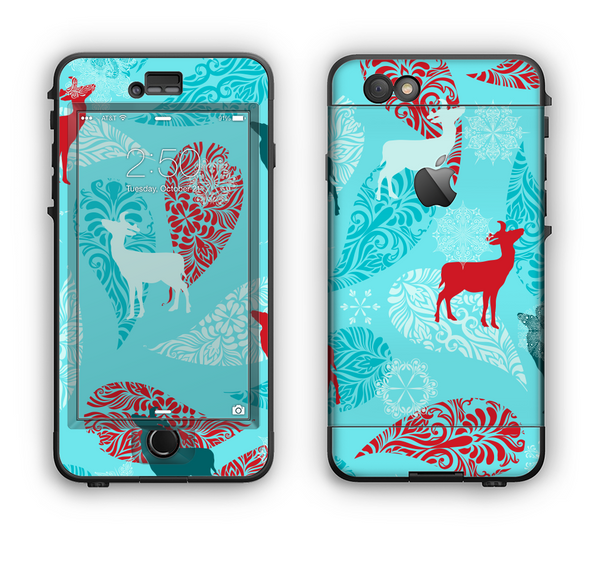 The Blue Fun Colored Deer Vector Apple iPhone 6 LifeProof Nuud Case Skin Set