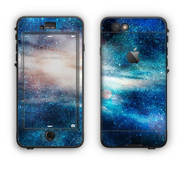 The Blue & Gold Glowing Star-Wave Apple iPhone 6 LifeProof Nuud Case Skin Set