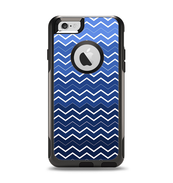 The Blue Gradient Layered Chevron Apple iPhone 6 Otterbox Commuter Case Skin Set