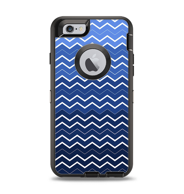 The Blue Gradient Layered Chevron Apple iPhone 6 Otterbox Defender Case Skin Set