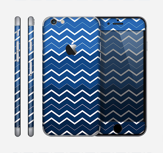 The Blue Gradient Layered Chevron Skin for the Apple iPhone 6