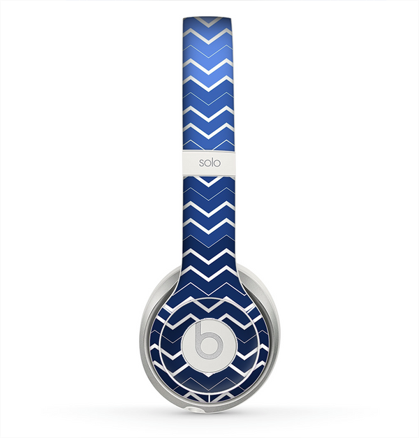 The Blue Gradient Layered Chevron Skin for the Beats by Dre Solo 2 Headphones