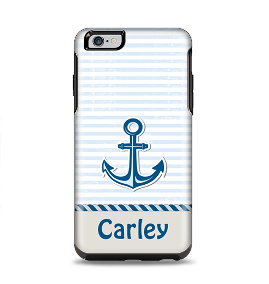 The Blue Highlighted Anchor with Rope Name Script Apple iPhone 6 Plus Otterbox Symmetry Case Skin Set