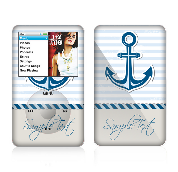 The Blue Highlighted Anchor with Rope Skin For The Apple iPod Classic