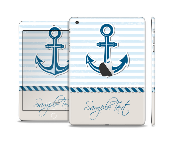 The Blue Highlighted Anchor with Rope Skin Set for the Apple iPad Mini 4
