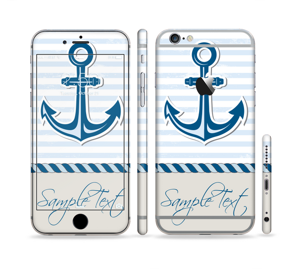The Blue Highlighted Anchor with Rope Sectioned Skin Series for the Apple iPhone 6s Plus