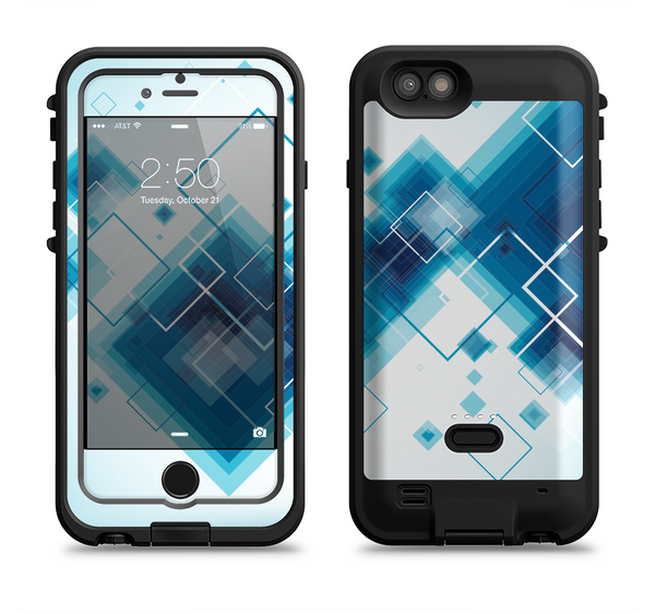 The Blue Levitating Squares Apple iPhone 6/6s LifeProof Fre POWER Case Skin Set