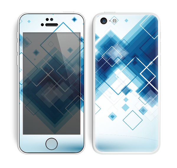 The Blue Levitating Squares Skin for the Apple iPhone 5c