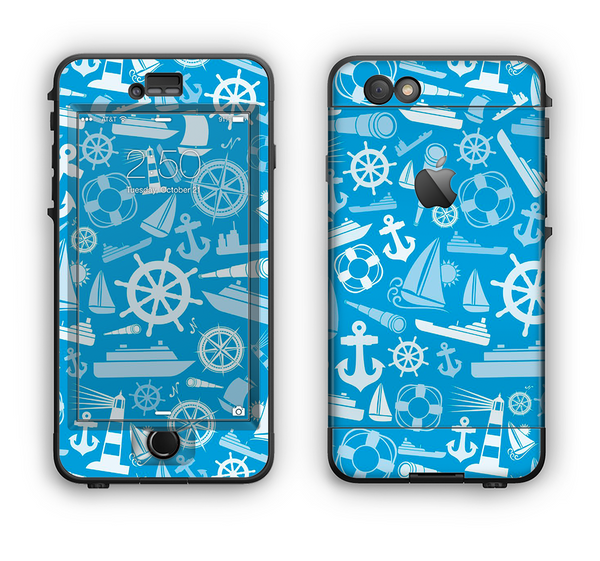 The Blue Nautical Collage Apple iPhone 6 LifeProof Nuud Case Skin Set