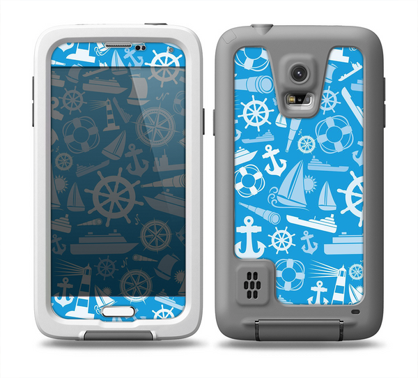 The Blue Nautical Collage Skin for the Samsung Galaxy S5 frē LifeProof Case