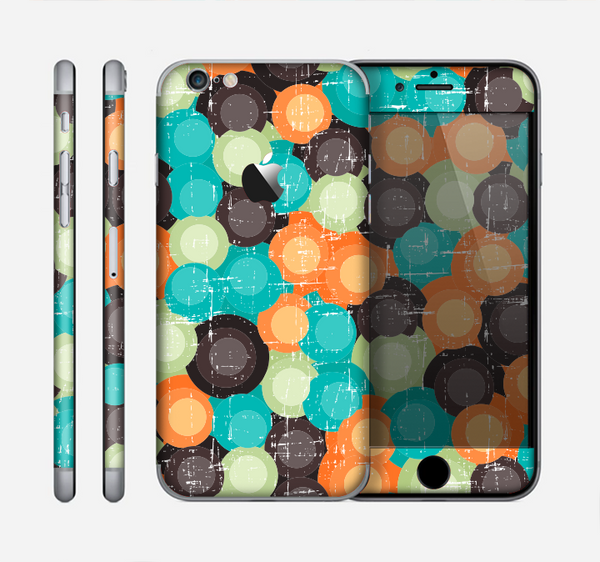 The Blue & Orange Abstract Polka Dots Skin for the Apple iPhone 6