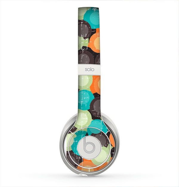 The Blue & Orange Abstract Polka Dots Skin for the Beats by Dre Solo 2 Headphones