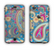 The Blue & Pink Layered Paisley Pattern V3 Apple iPhone 6 Plus LifeProof Nuud Case Skin Set