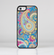 The Blue & Pink Layered Paisley Pattern V3 Skin-Sert Case for the Apple iPhone 5c