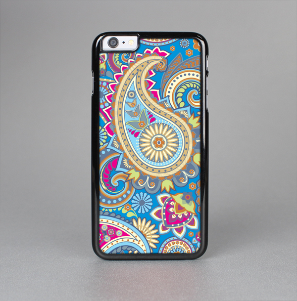 The Blue & Pink Layered Paisley Pattern V3 Skin-Sert Case for the Apple iPhone 6