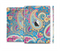 The Blue & Pink Layered Paisley Pattern V3 Skin Set for the Apple iPad Mini 4