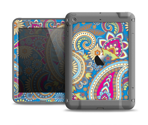 The Blue & Pink Layered Paisley Pattern V3 Apple iPad Mini LifeProof Fre Case Skin Set