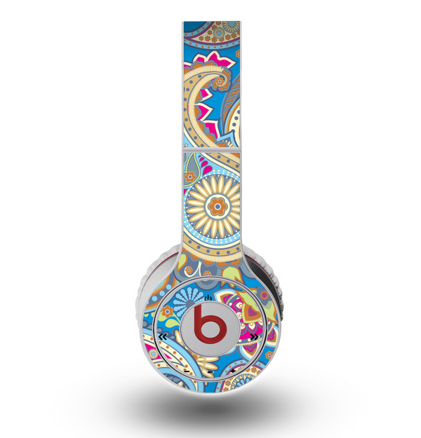 The Blue & Pink Layered Paisley Pattern V3 Skin for the Original Beats by Dre Wireless Headphones