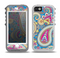 The Blue & Pink Layered Paisley Pattern V3 Skin for the iPhone 5-5s OtterBox Preserver WaterProof Case