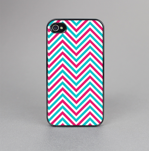 The Blue & Pink Sharp Chevron Pattern Skin-Sert Case for the Apple iPhone 4-4s